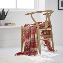 Huntingtower Wool Throw- Terracotta