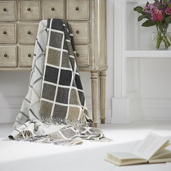 Multiblock Merino Wool Throw - Natural