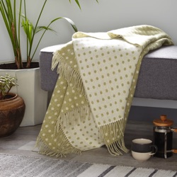 Spot Merino Wool Throw - Sage