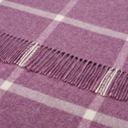Windowpane Merino Wool Throw - Lilac