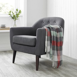 Harlequin Merino Wool Throw - Coral & Mint