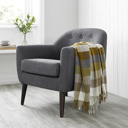 Harlequin Merino Wool Throw - Gold