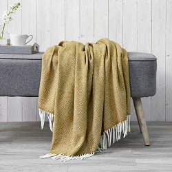 Parquet Merino Throw - Gold