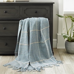 Prince of Wales Merino Throw - Aqua