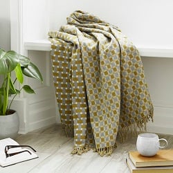 Rectangle Merino Wool Throw - Gold