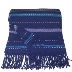 Blue Ticking Stripe Throw