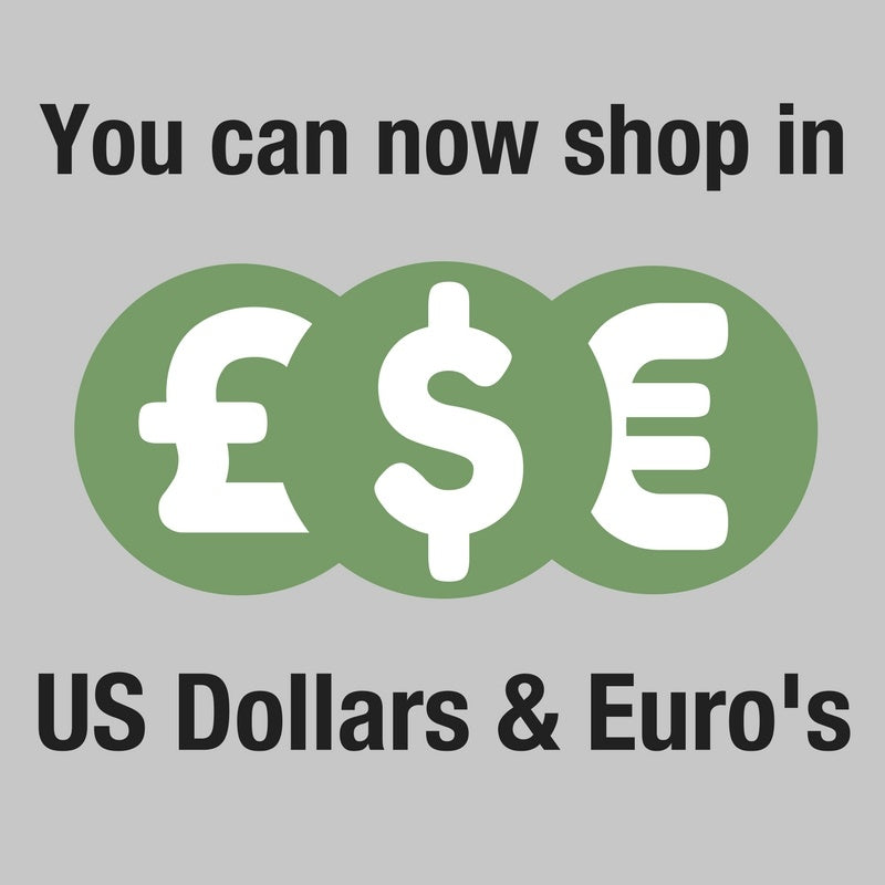 You can now shop in US dollars & Euro's