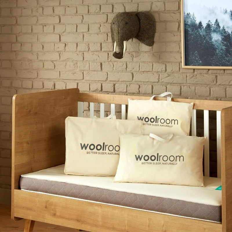 Baby Crib with Woolroom Calico Bags inside