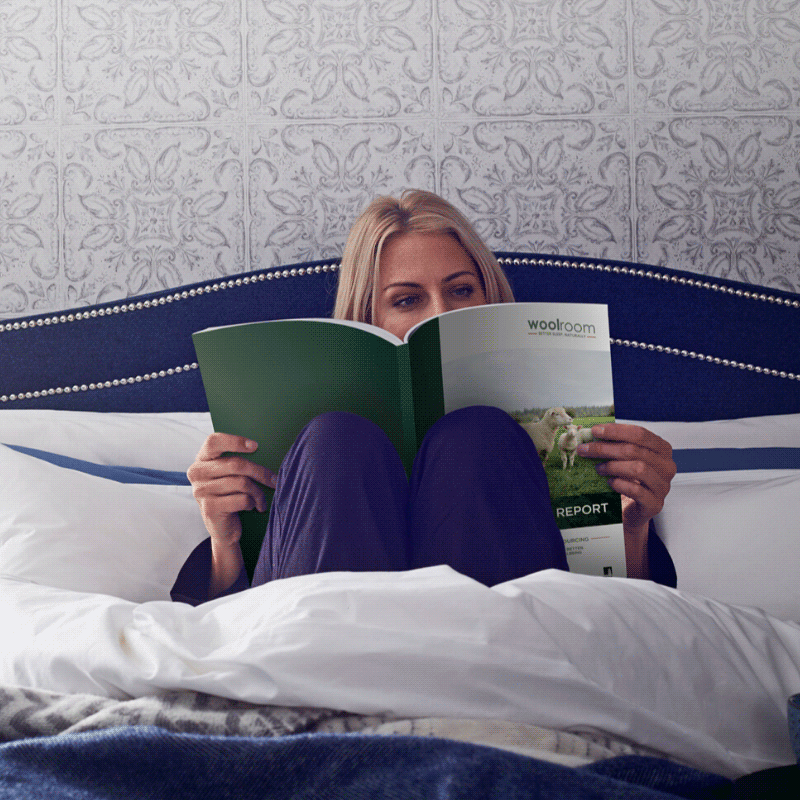 women reading a woolroom magazine
