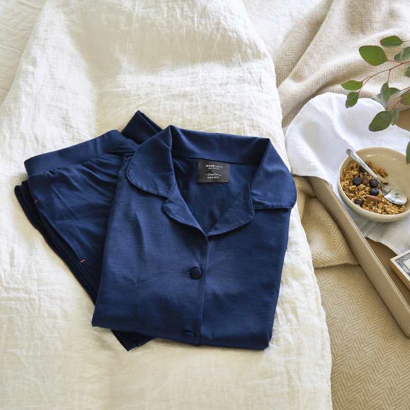 merino sleepwear on the bed