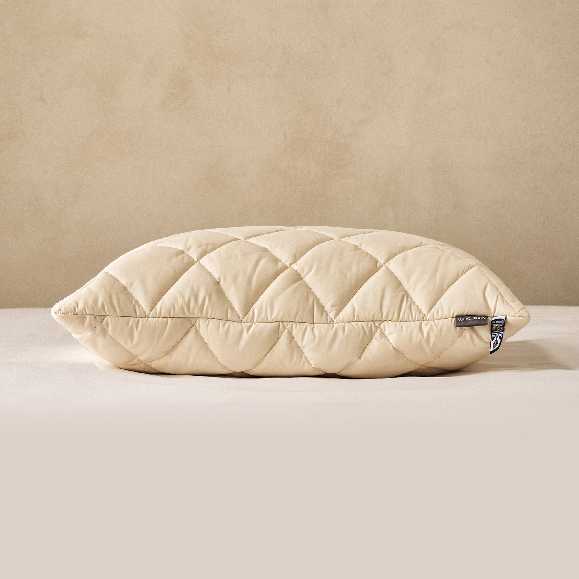Natural Latex Washable Wool Pillow - Standard Deep