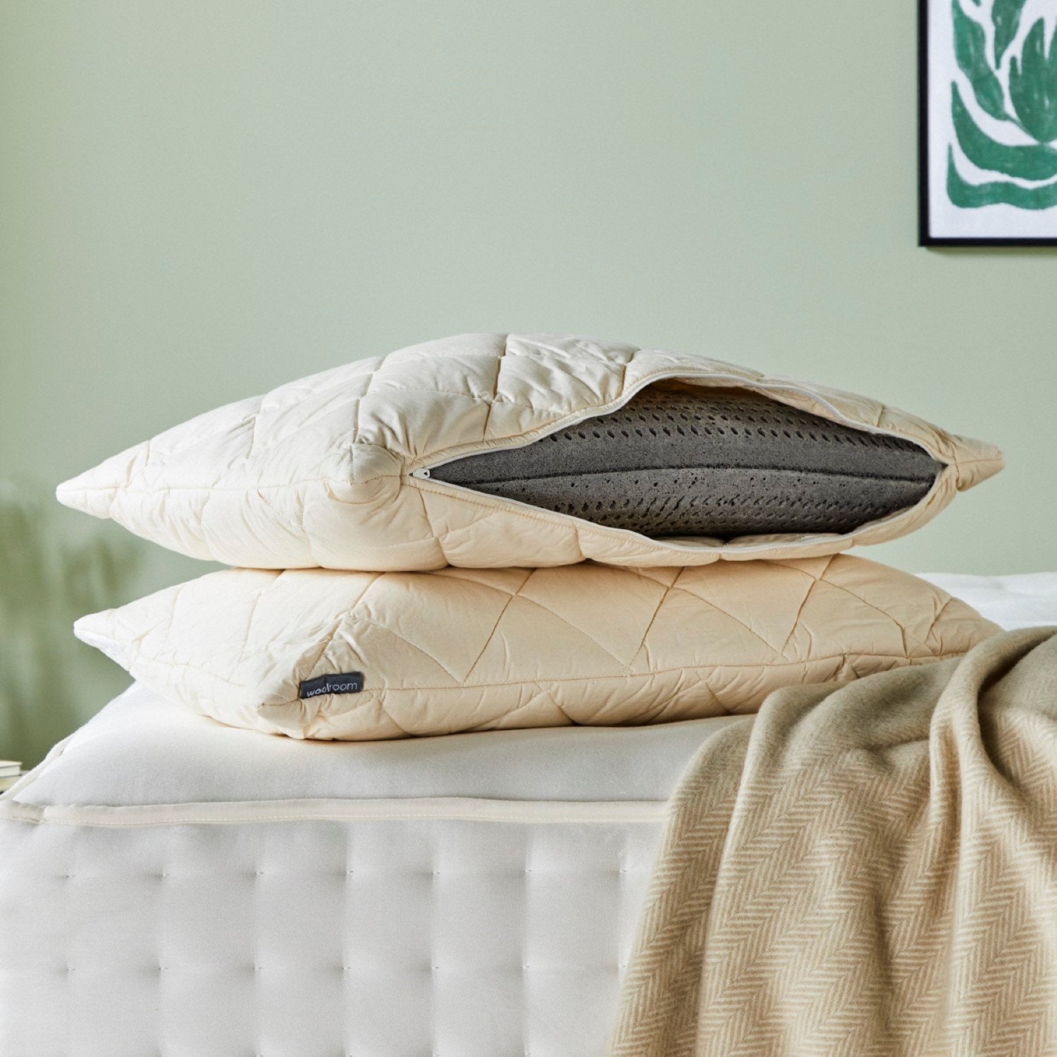 Natural Latex Washable Wool Pillow - Standard - product image