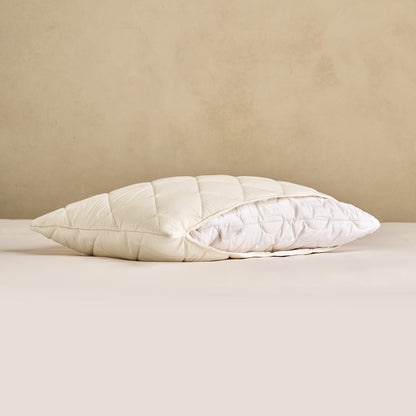 Organic Washable Quilted Wool Pillow Cover - Zipped