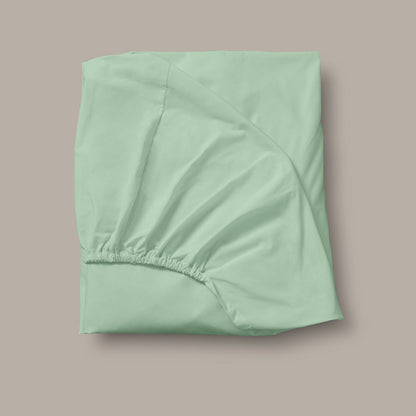 Product image of Arinta Organic Cotton Fitted Sheet - Pistachio by Woolroom – premium organic cotton bedding