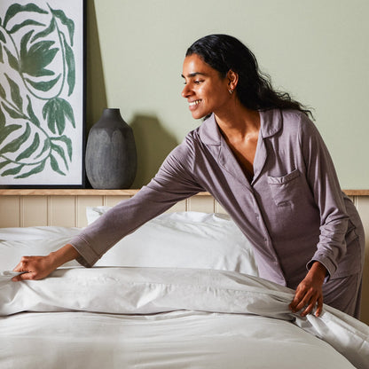 Arinta Organic Cotton Duvet Cover - White from Woolroom – natural organic cotton bedding for better sleep