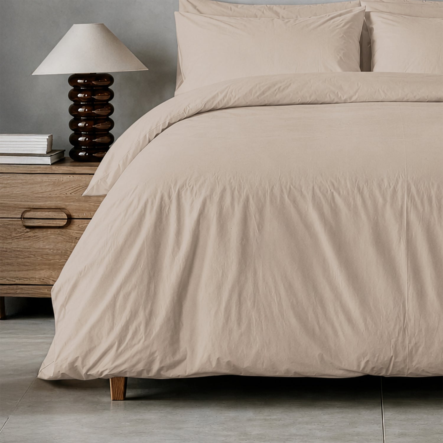 Arinta Organic Cotton Duvet Set - Almond