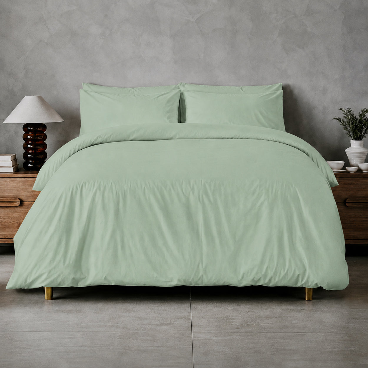 Lot de 2 draps en coton bio Arinta - Pistache
