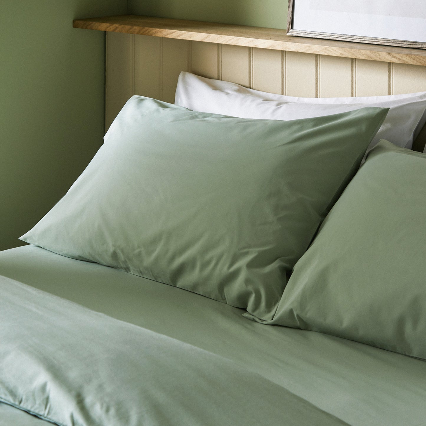 Lot de 2 draps en coton bio Arinta - Pistache