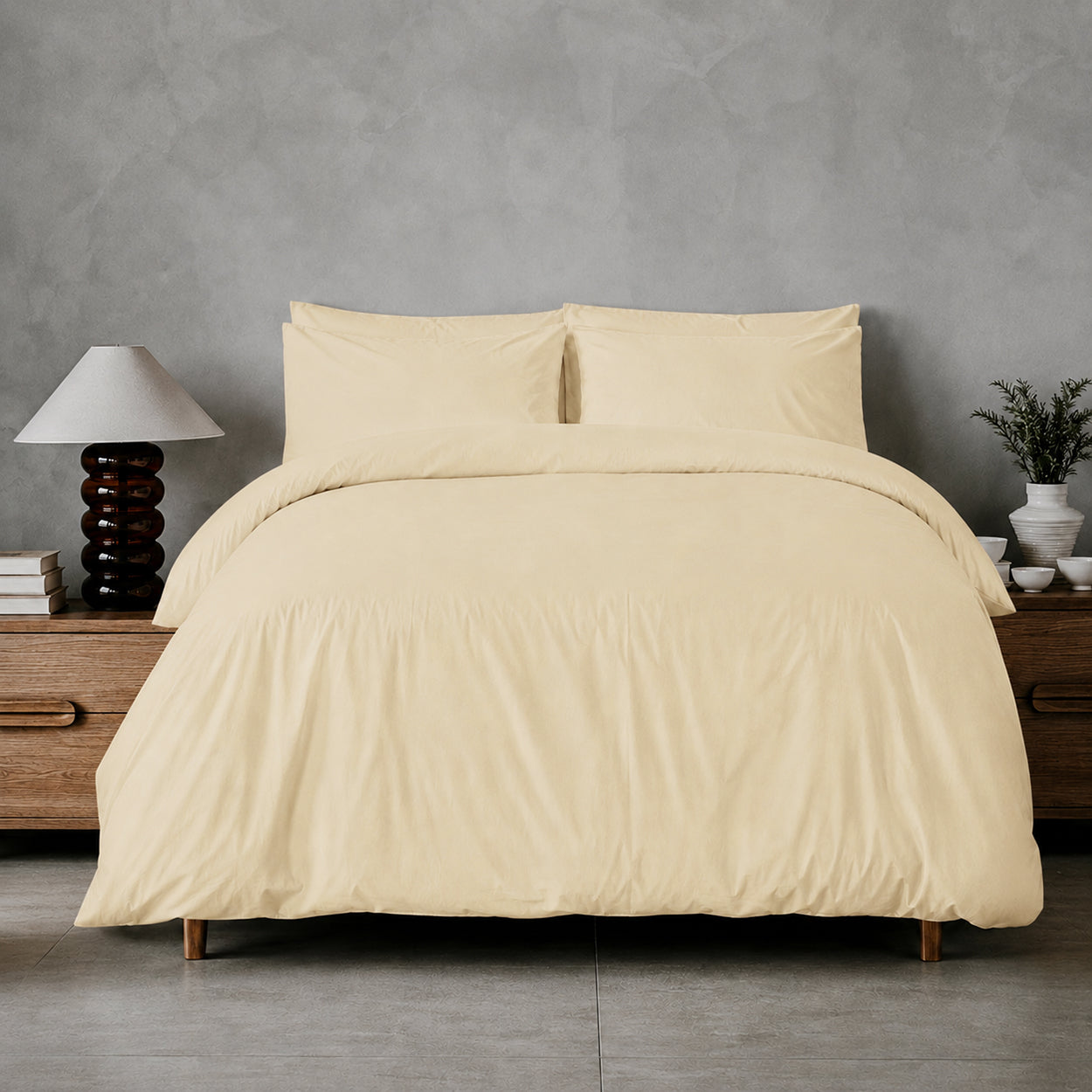Lot de linge de maison en coton biologique Arinta - Vanille