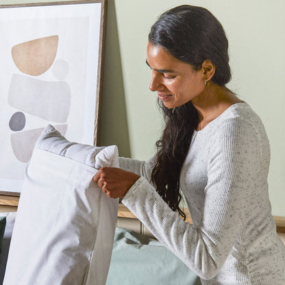 Ensemble de linge de lit en coton biologique Arinta - Blanc