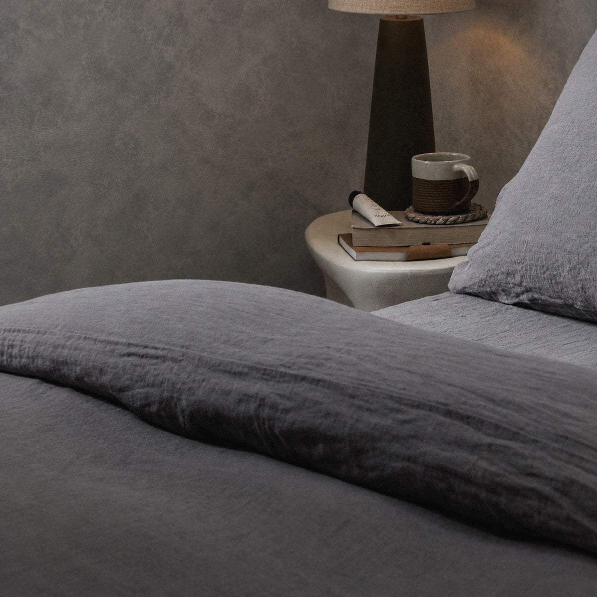 Product image of Mariana Linen Blend Duvet Cover - Charcoal by Woolroom – premium bed linen
