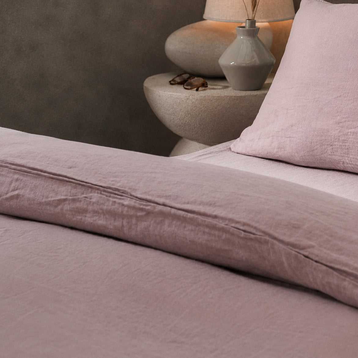 Product image of Mariana Linen Blend Duvet Cover - Rose by Woolroom – premium bed linen