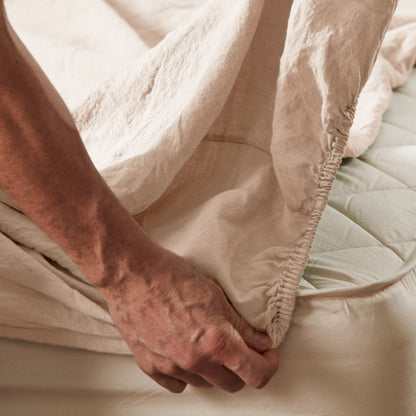 Product image of Mariana Linen Blend Fitted Sheet - Sand by Woolroom – premium bed linen