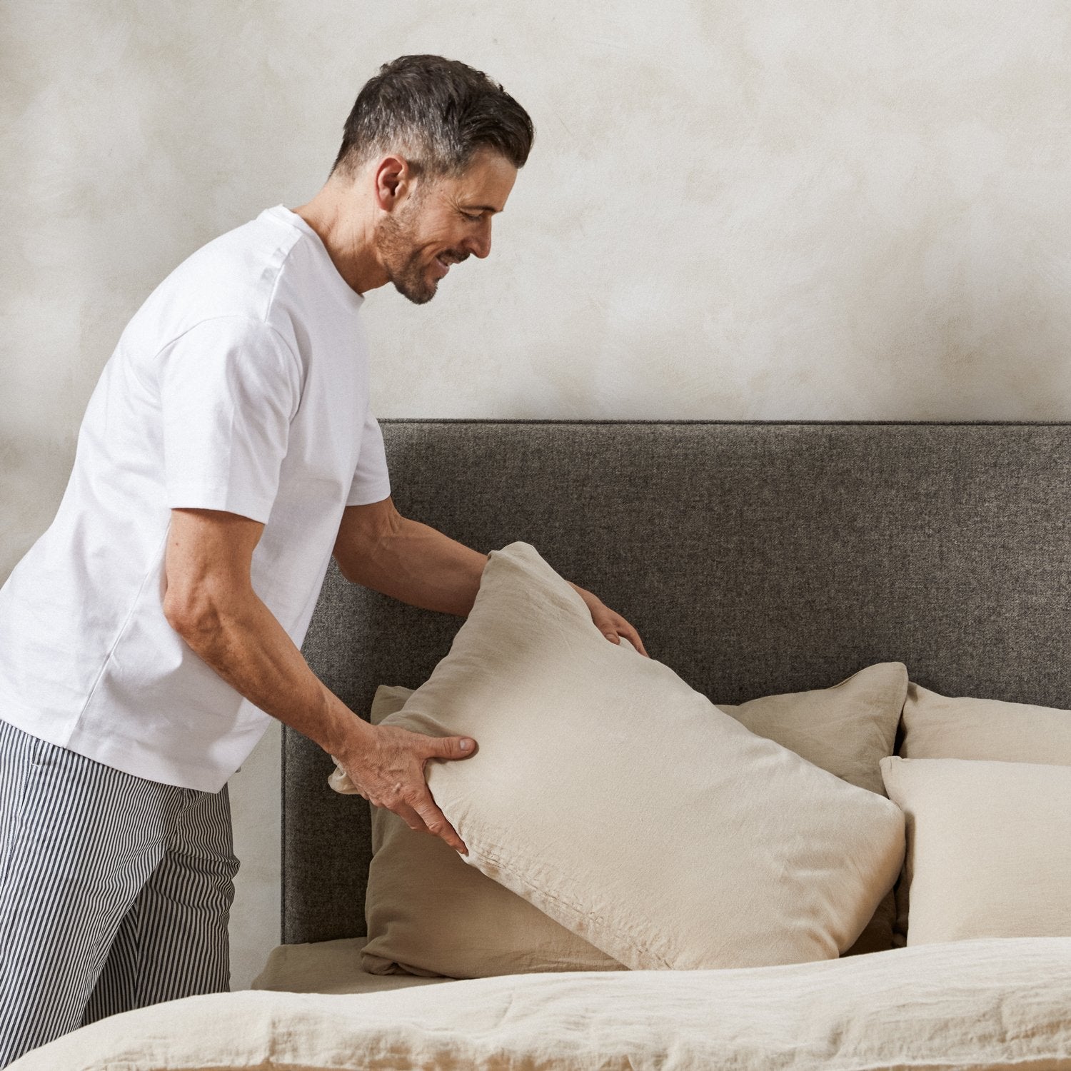 Mariana Linen Blend Pillow Case - Sand from Woolroom – natural bed linen for better sleep