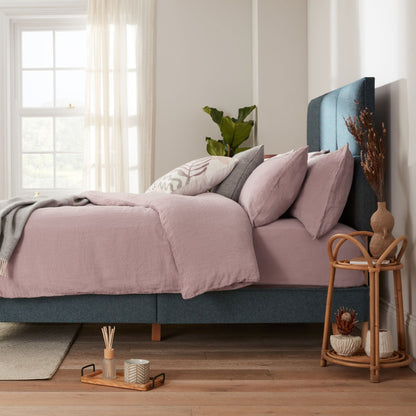 Close-up of Audley Upholstered Divan On Legs - Pine by Woolroom – sustainable divans 