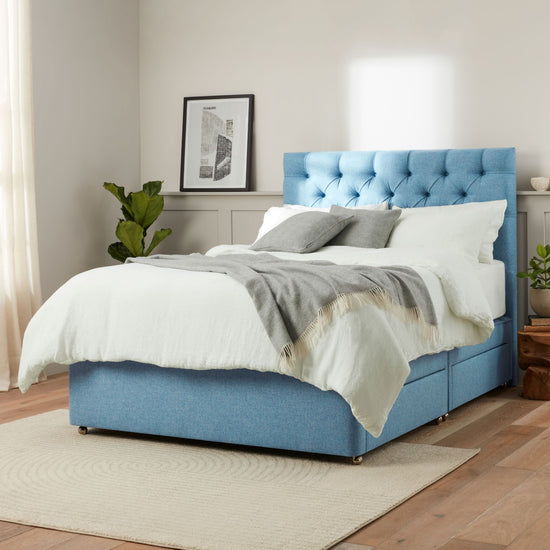 Product image of Chartwell Upholstered Divan - Light Grey by Woolroom – premium beds and mattresses