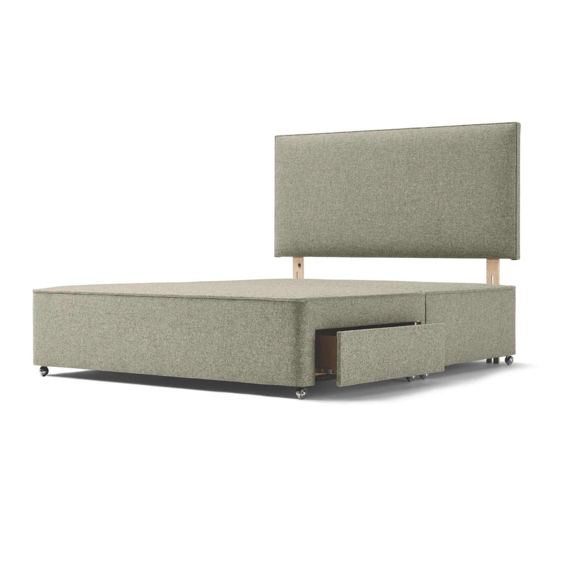 Chartwell Upholstered Divan - Light Grey – natural beds and mattresses by Woolroom