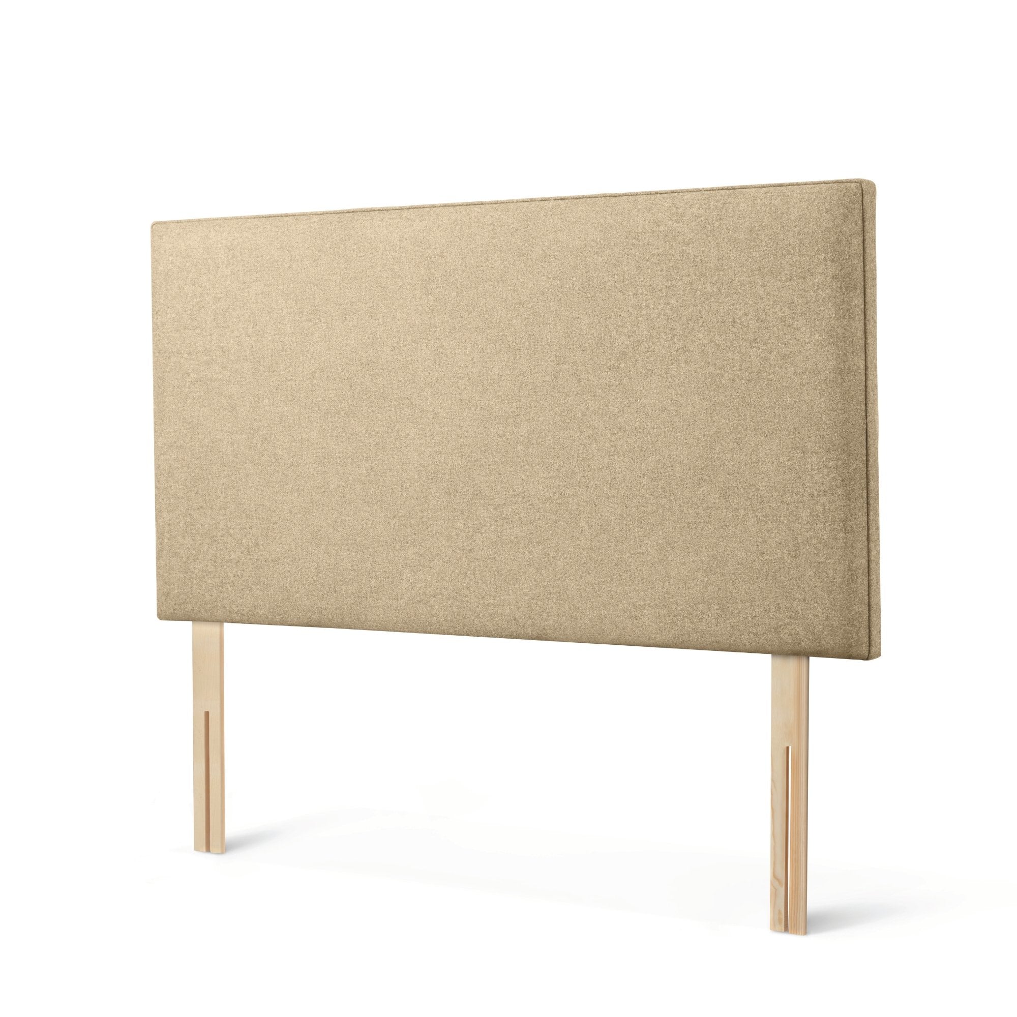 The Woolroom Broadway Strutted Headboard in Walnut brown upholstery is a stylish bed-fix addition to a bed. 