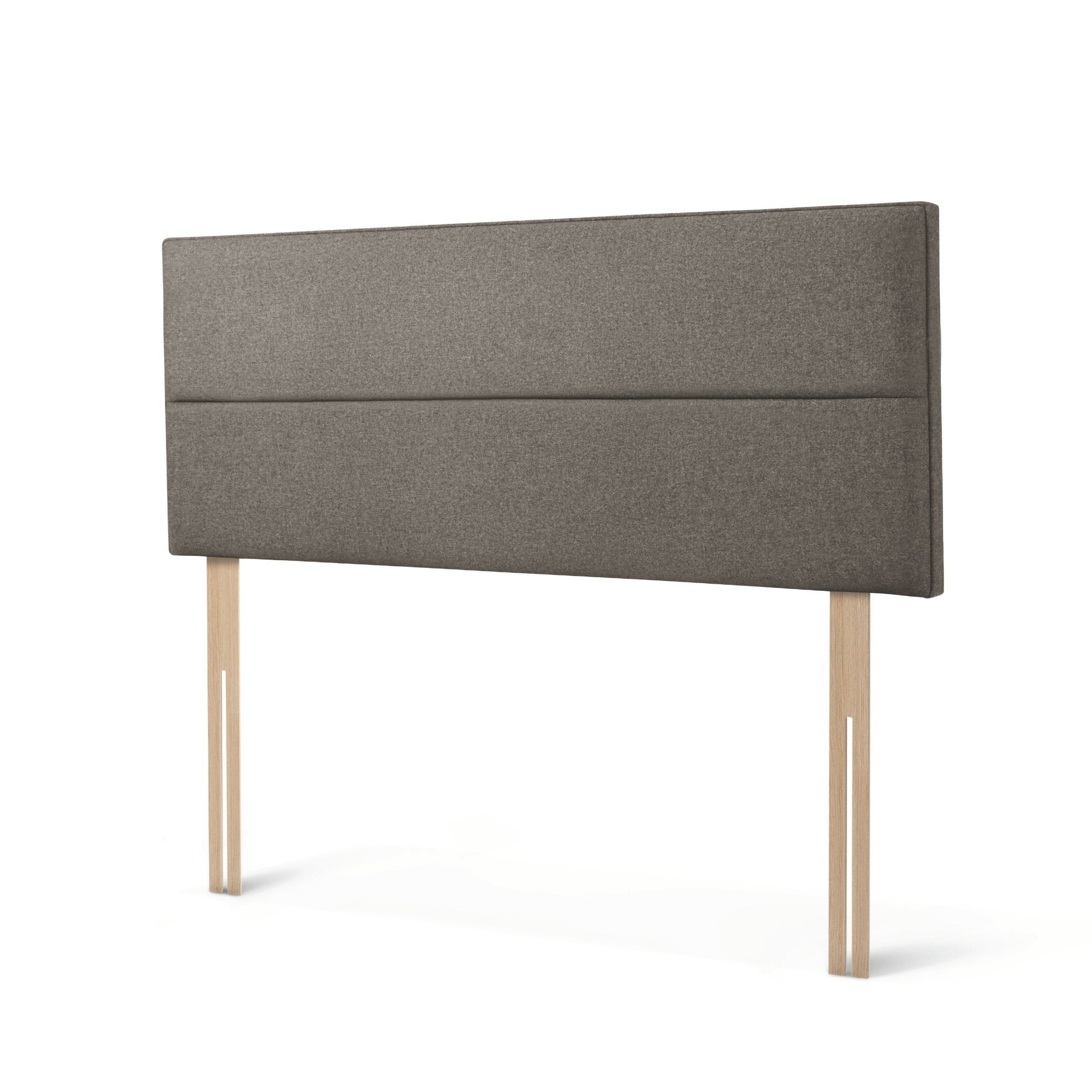The Woolroom Shaw Strutted Headboard in Dark Grey has two horizontal upholstered panels and is a bed-fix option.