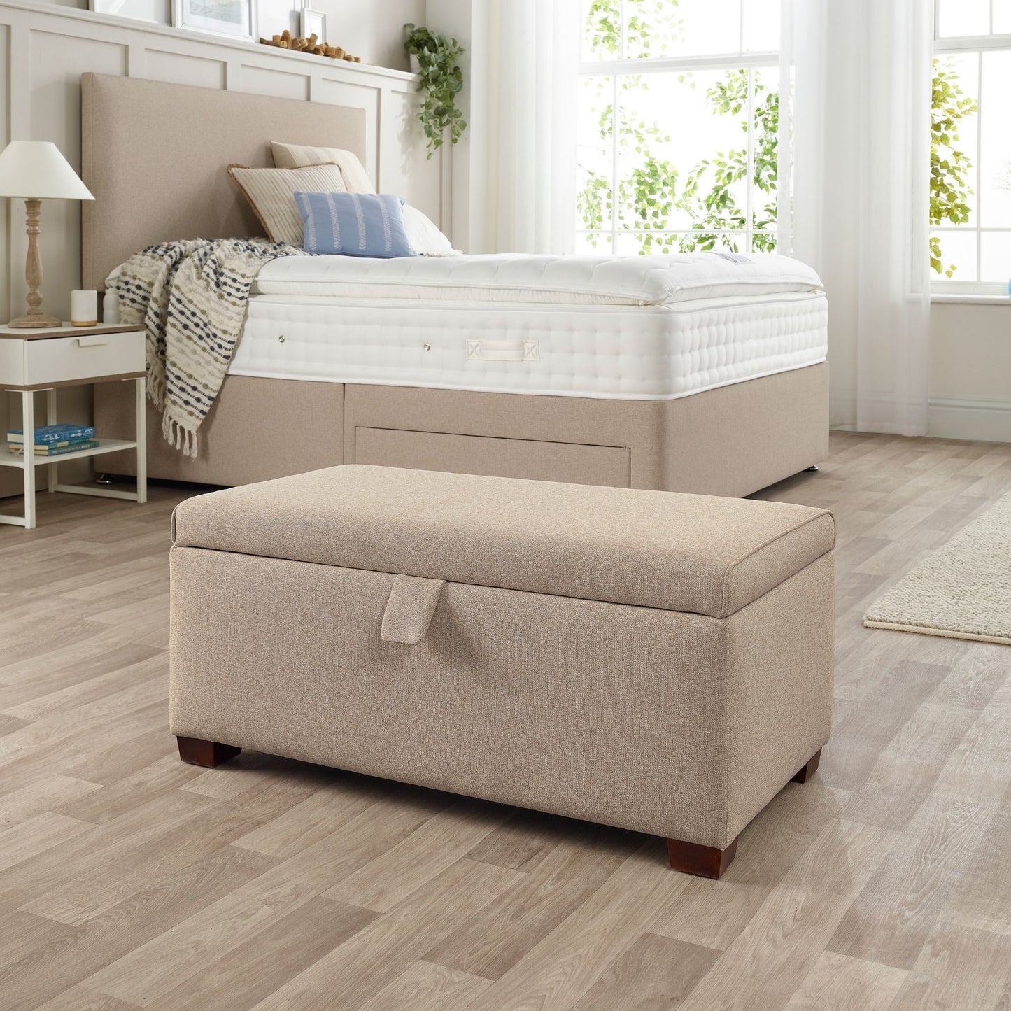 Product image of Ottoman Storage Box - Walnut by Woolroom – premium ottoman-storage
