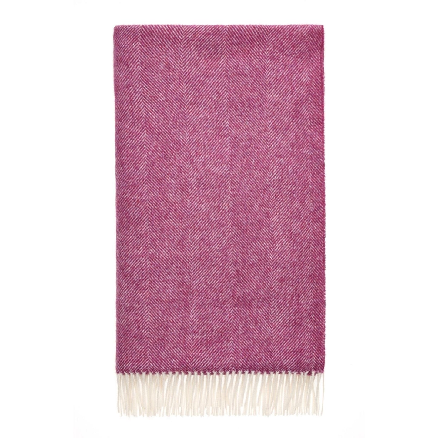 Woolroom Herringbone Shetland Wool Throw - Berry – crafted from natural materials for comfort
