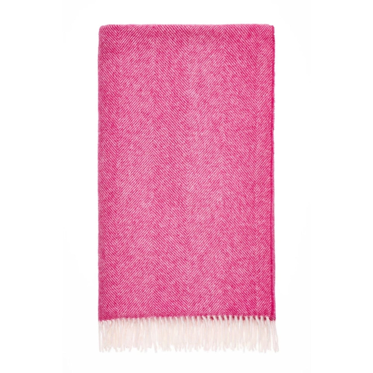 Woolroom Herringbone Shetland Wool Throw - Fuchsia – crafted from natural materials for comfort