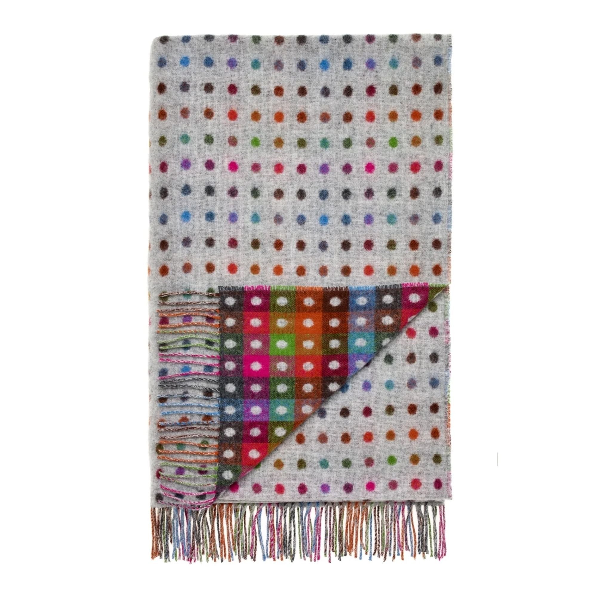 Product image of Sofa Throw - Grey Rainbow Spot Throw by Woolroom – premium wool throws