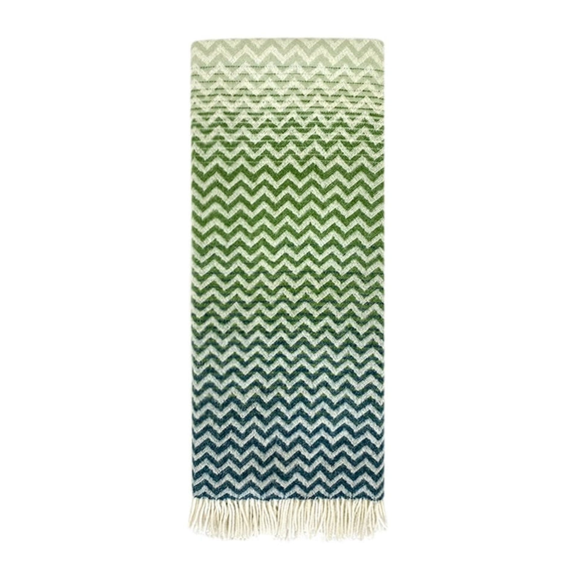 Product image of Woolroom Astrid Gradient Pure New Wool Throw - Green by Woolroom – premium wool throws