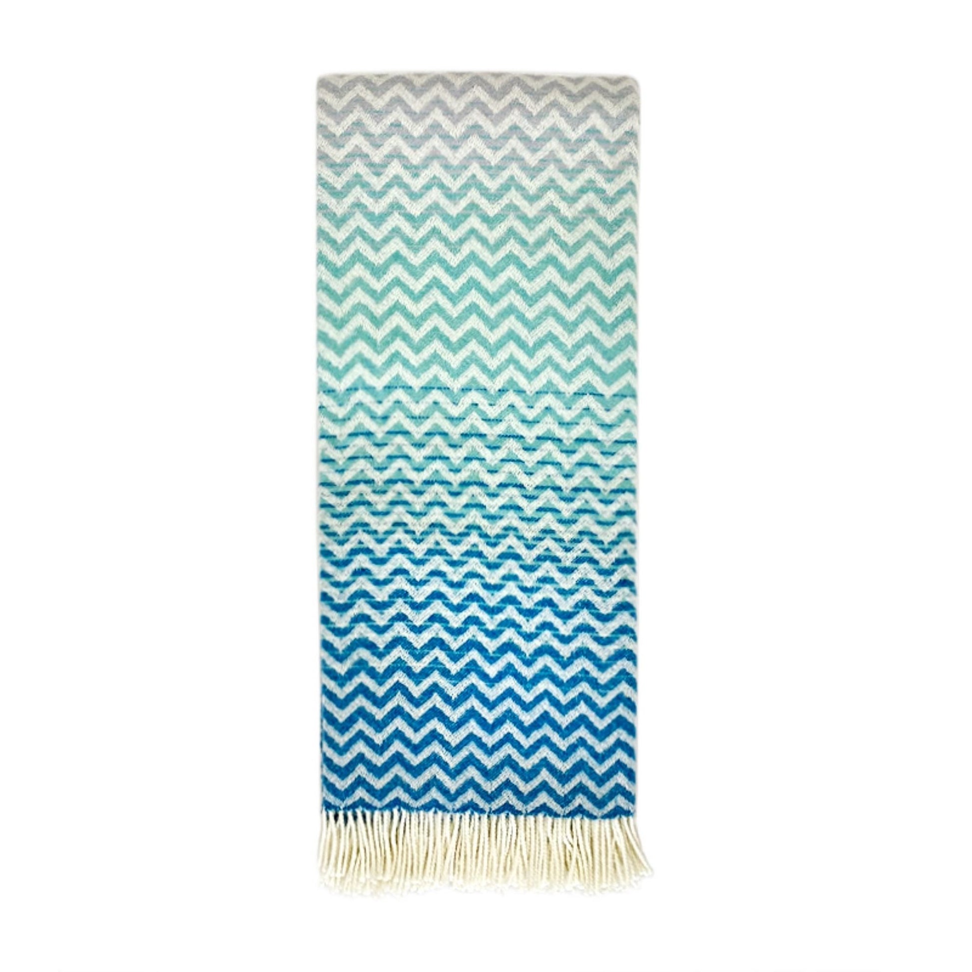 Product image of Woolroom Astrid Gradient Pure New Wool Throw - Teal by Woolroom – premium wool throws