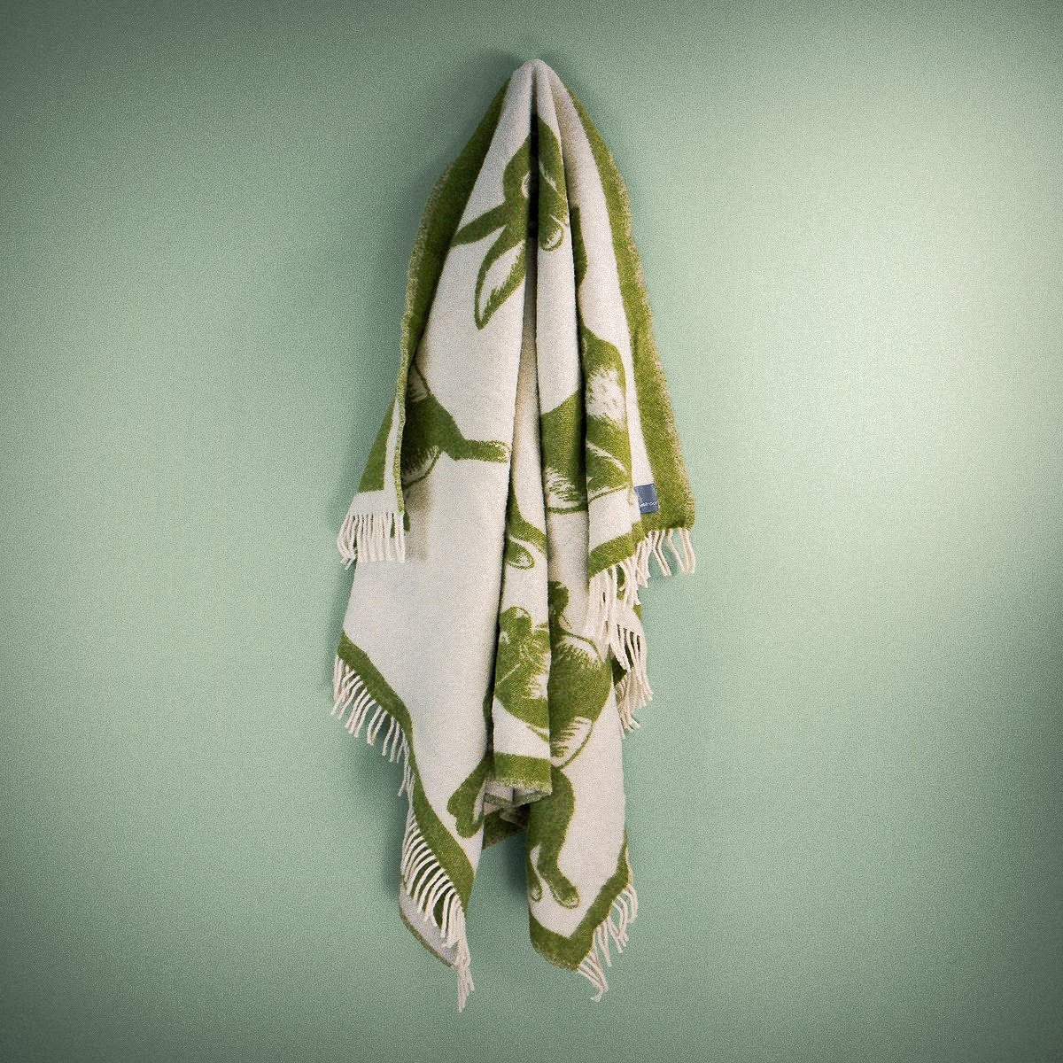 Woolroom Wild and Wool Rabbit Wool Throw - Moss – crafted from natural materials for comfort