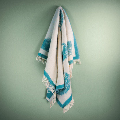 Woolroom Wild and Wool Hedgehog Wool Throw - Teal – crafted from natural materials for comfort