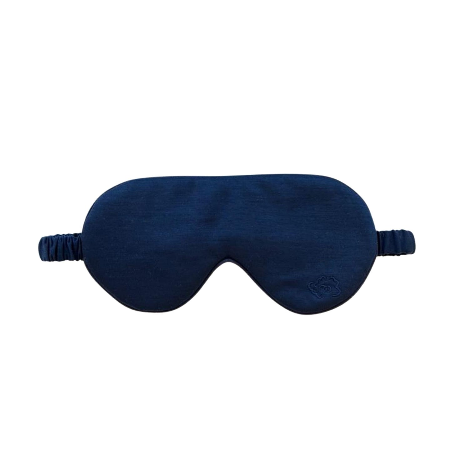 The Woolroom Merino Eye Mask in navy is soft and good for sleeping comfortably while blocking out light. 