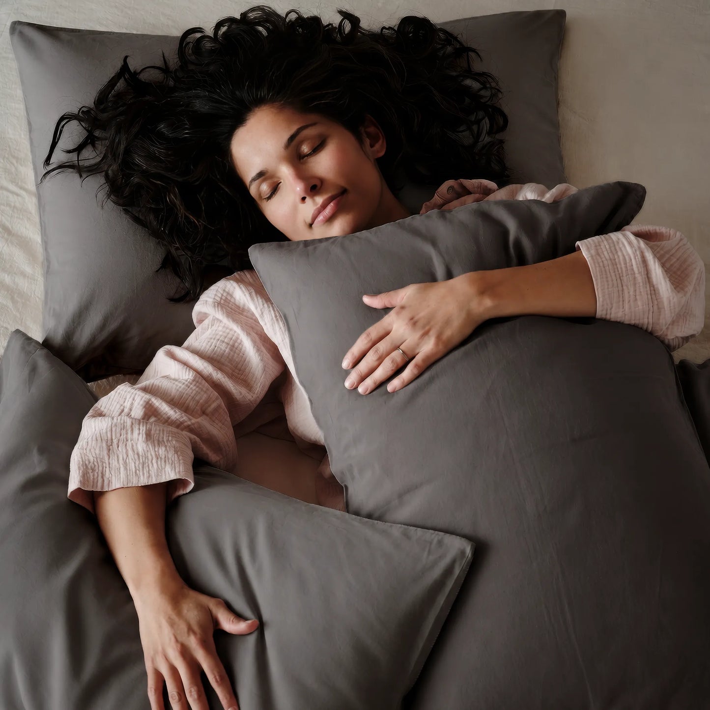 Arinta Organic Cotton Pillowcase - Charcoal