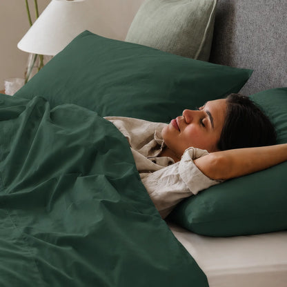 Arinta Organic Cotton Pillowcase - Forest Green