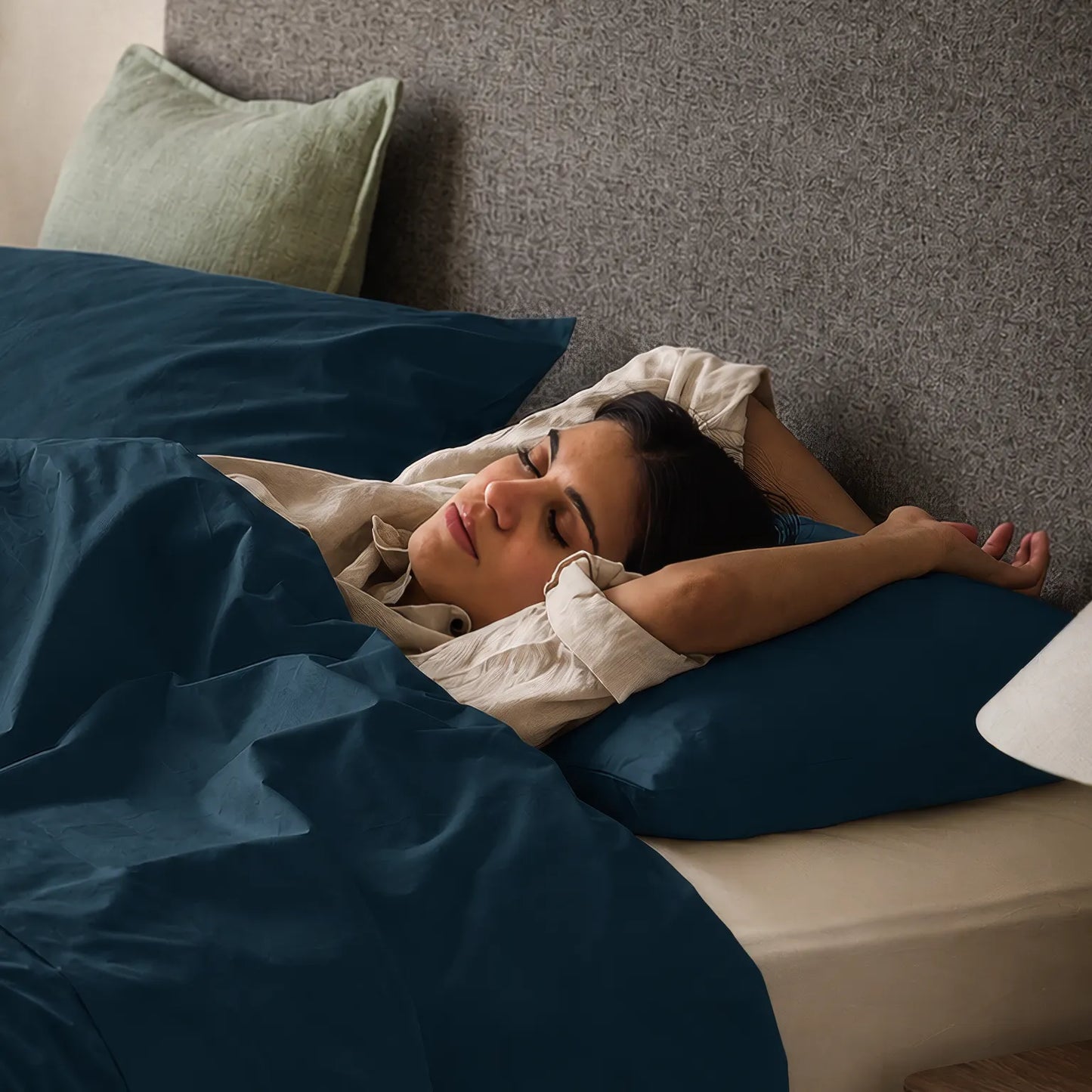 Arinta Organic Cotton Pillow Case - Midnight Blue