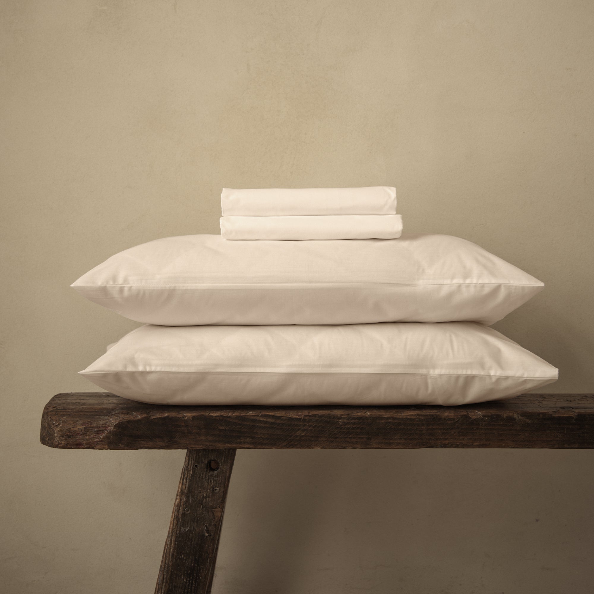 Parure de draps en coton biologique Arinta - Vanille