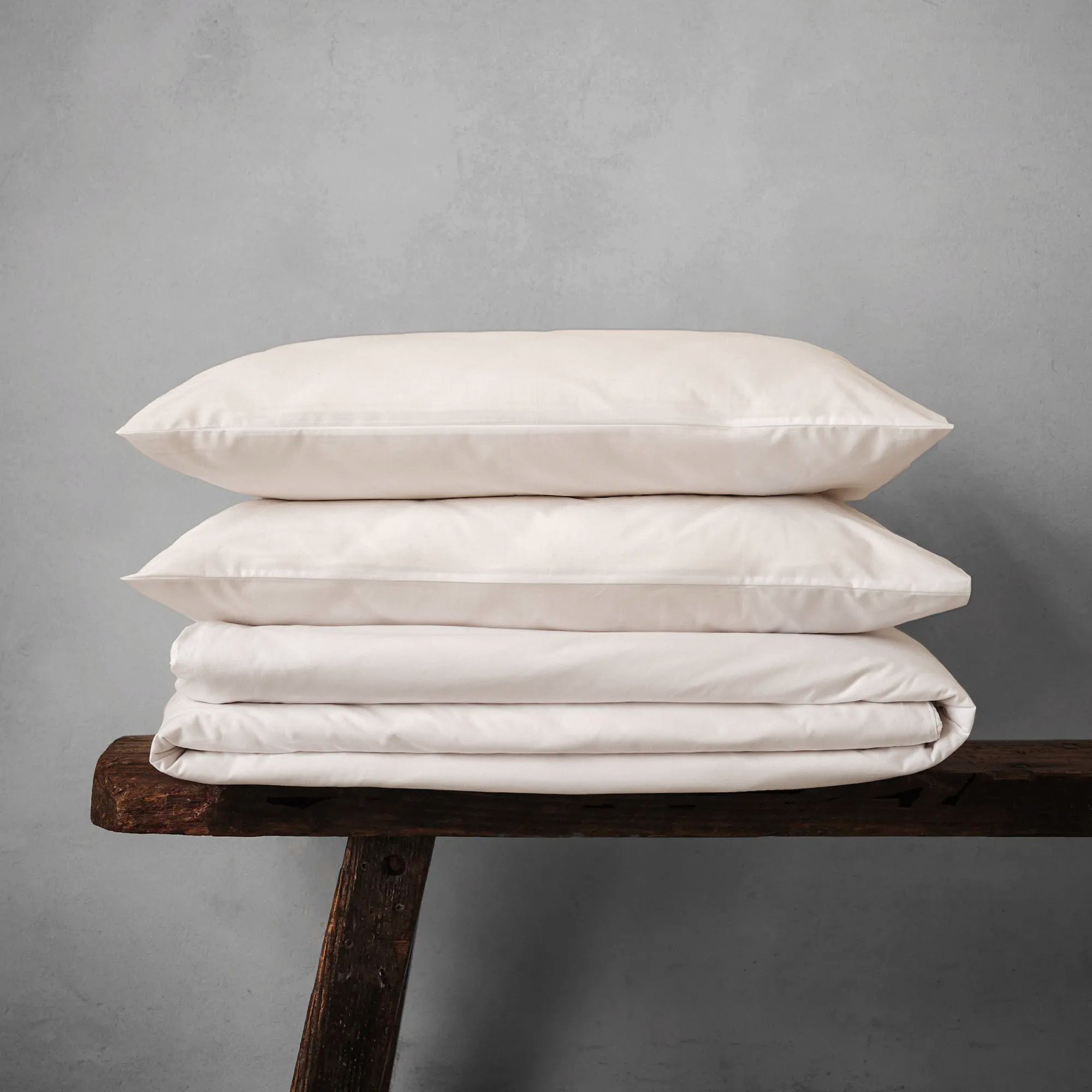 Ensemble de linge de lit en coton biologique Arinta - Blanc (US_0107ARINTAWHITESET)