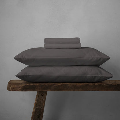 Arinta Organic Cotton Sheet Set - Charcoal