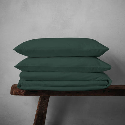 Arinta Organic Cotton Duvet Set - Forest Green