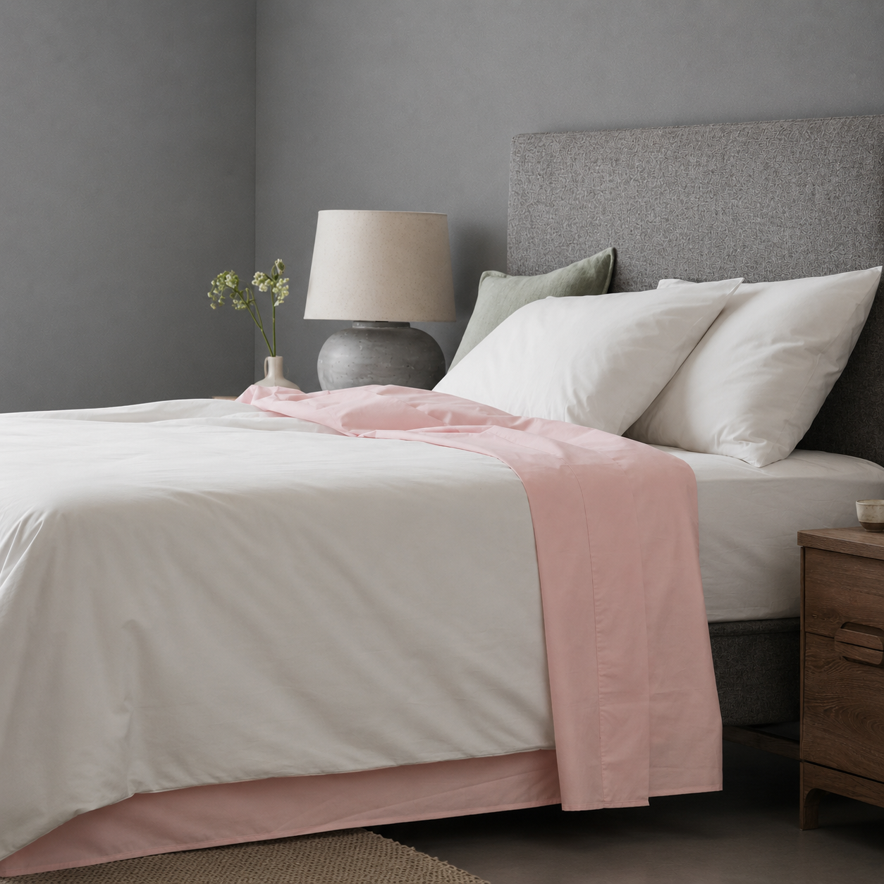 Arinta Organic Cotton Flat Sheet - Marshmallow